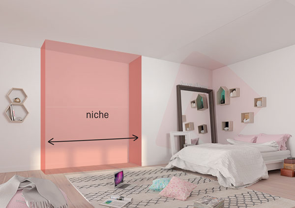emplacement du dressing niche vide