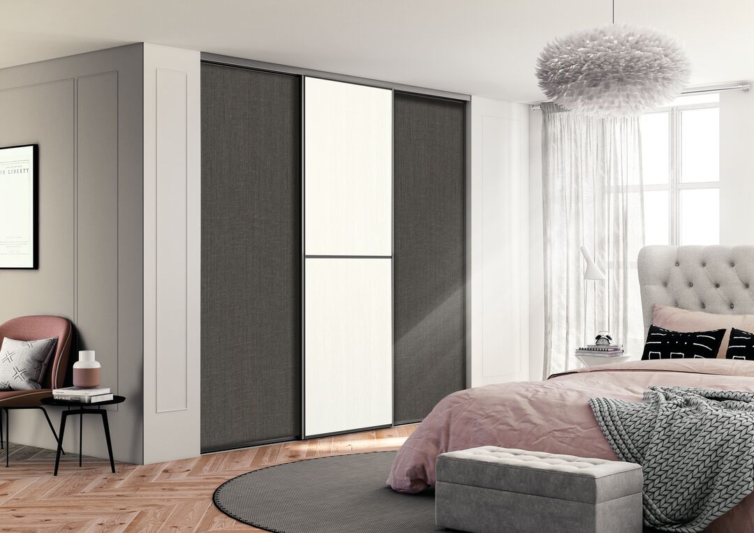 Portes de placard coulissantes sur mesure Ykario , modèles Classic et Domino