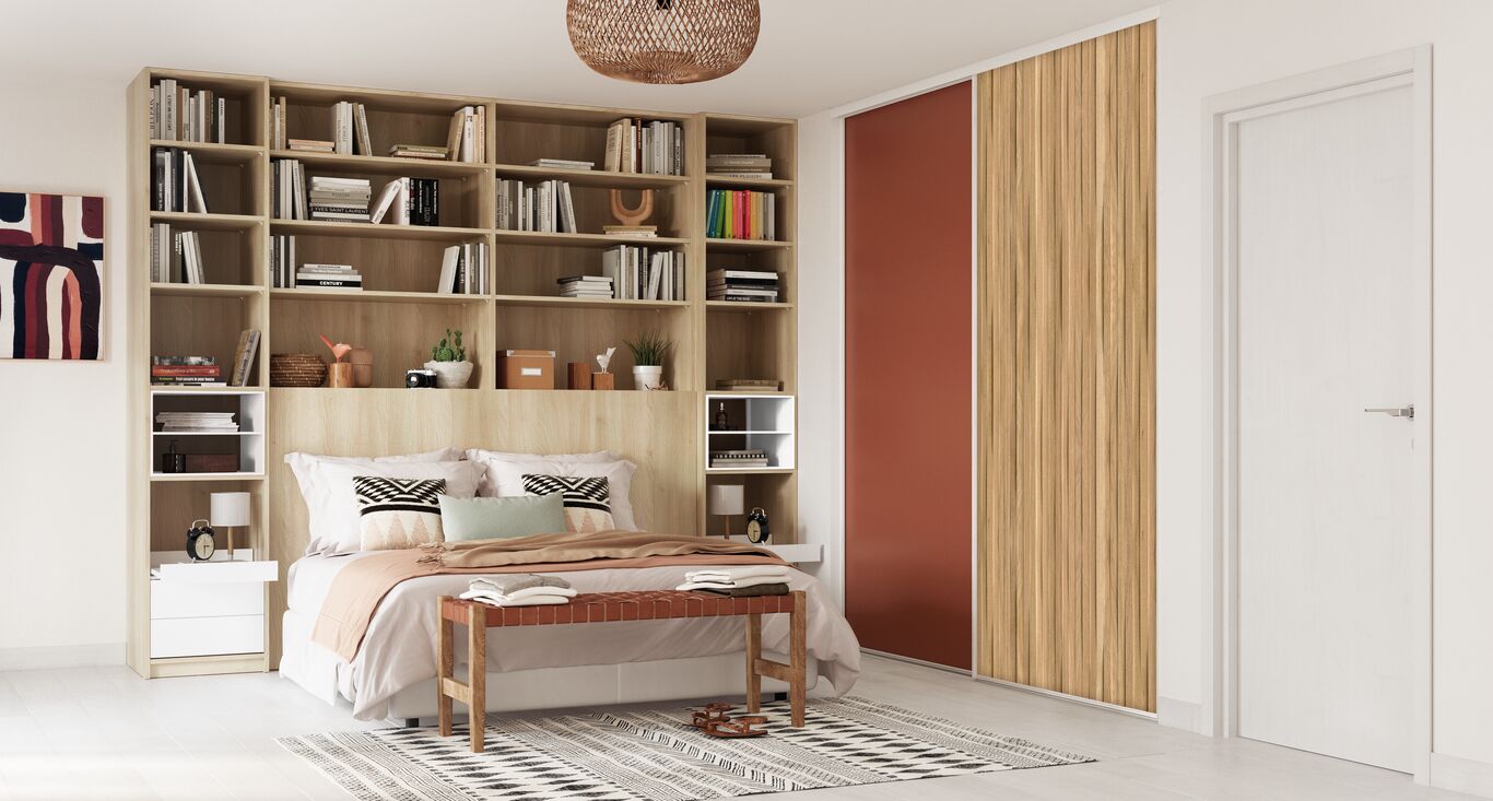 Dressing d'angle Ykario et tête de lit avec rangement